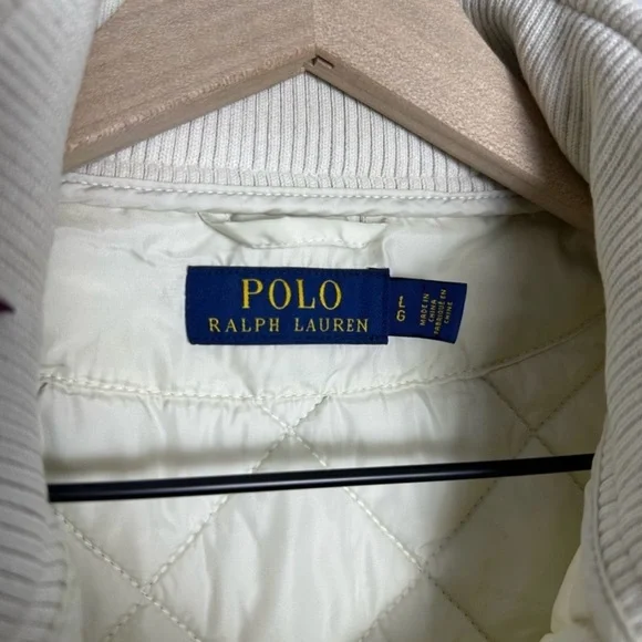 Polo by Ralph Lauren Women's Cream Quilted Vest with Crest vintage - Picture 7 of 11